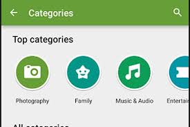 top category view in google play store