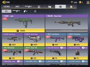 call of duty mod apk- store and guns