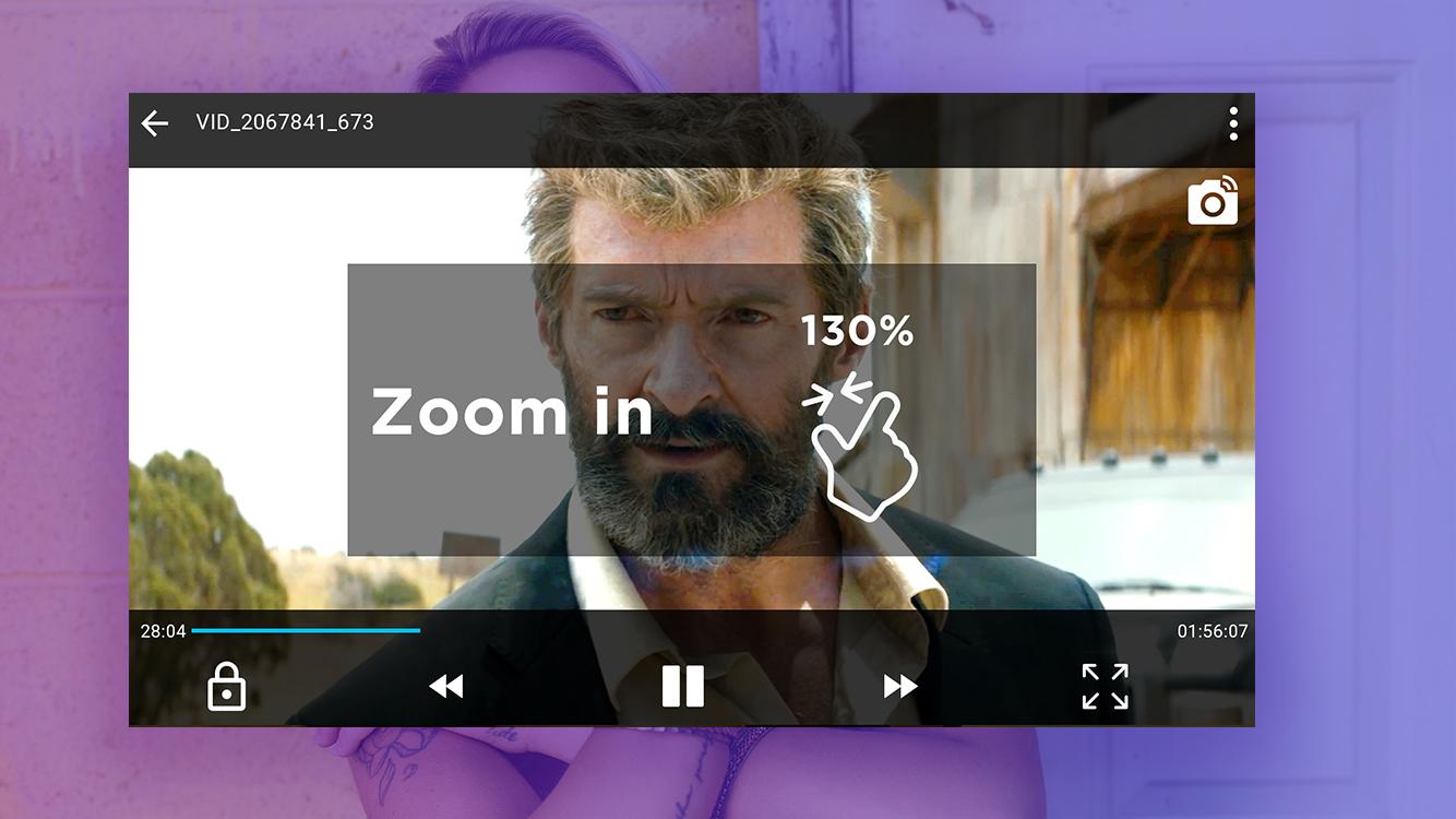 pinch to zoom vidoes in mx player.