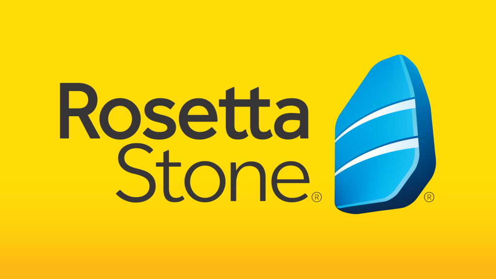 Rosetta stone logo with cover image