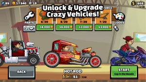 unlock and upgrade crazy vehicles in hill climb racing 2 mod apk