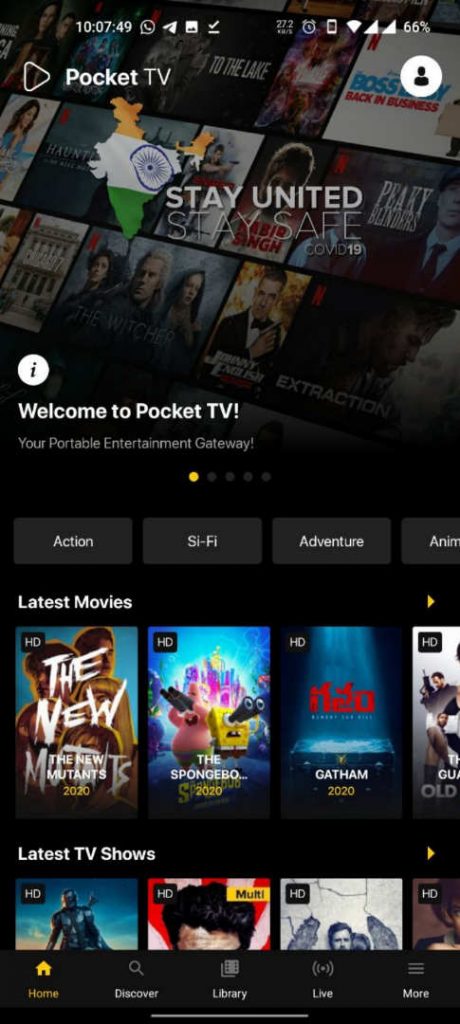 welcome to pocket tv home page.