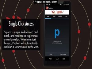 single click access to psiphon pro mod apk.