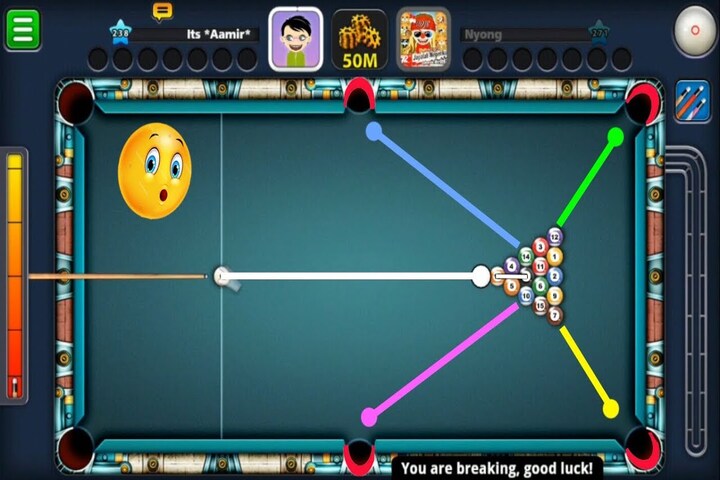 you can break with 8 ball pool mod apk easily