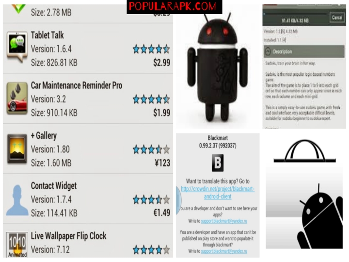get paids apps for free from blackmart store.