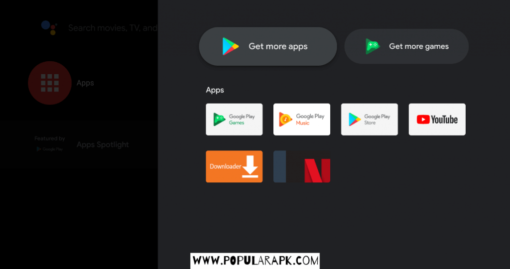 you can see downloader installed in the apps section of your tv.