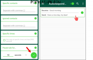 you can specify contacts and ignore contacts. use a particular for the automatic repsonse.
