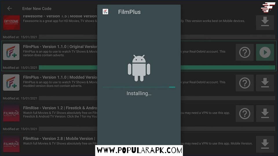 installing filmplus on your Phone and PC online pic.