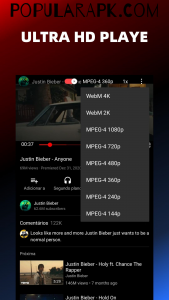 you can force a youtube video to play in Ultra HD in Puretuber.