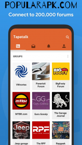 Tapatalk Pro Mod Apk has groups which you join just like communities