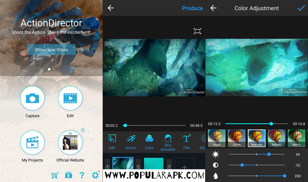capturfe, edit and share videos with actiondirector.