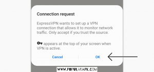 you have to accept the connection request of express vpn to activate it.