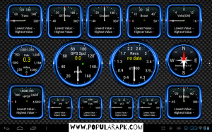 gps spd, compass, fuel, fan, air temp. hpop. odo customization in app dashboard