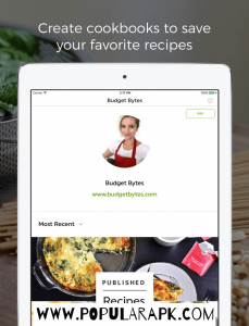 create cookbooks to save your favorite recipes.