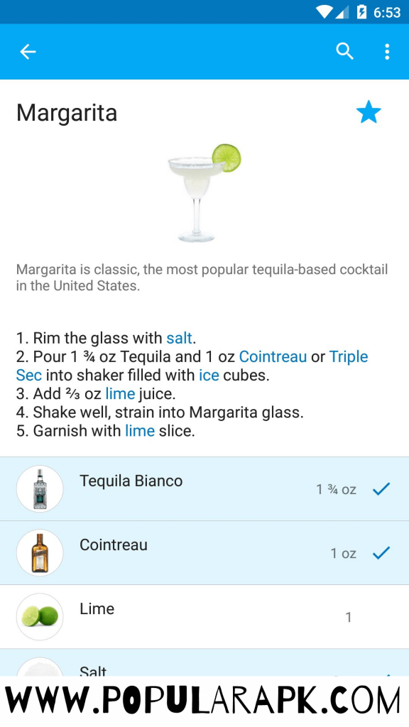 margarita cocktail recipe explained with graphics.