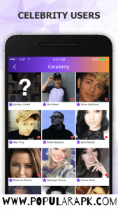 celebrity users in app.
