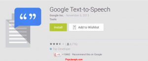 google text to speech as seen on play store earlier.
