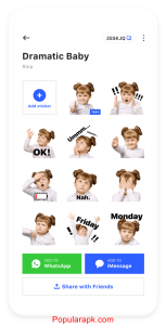 search stickers and share with friends in stickerly mod apk