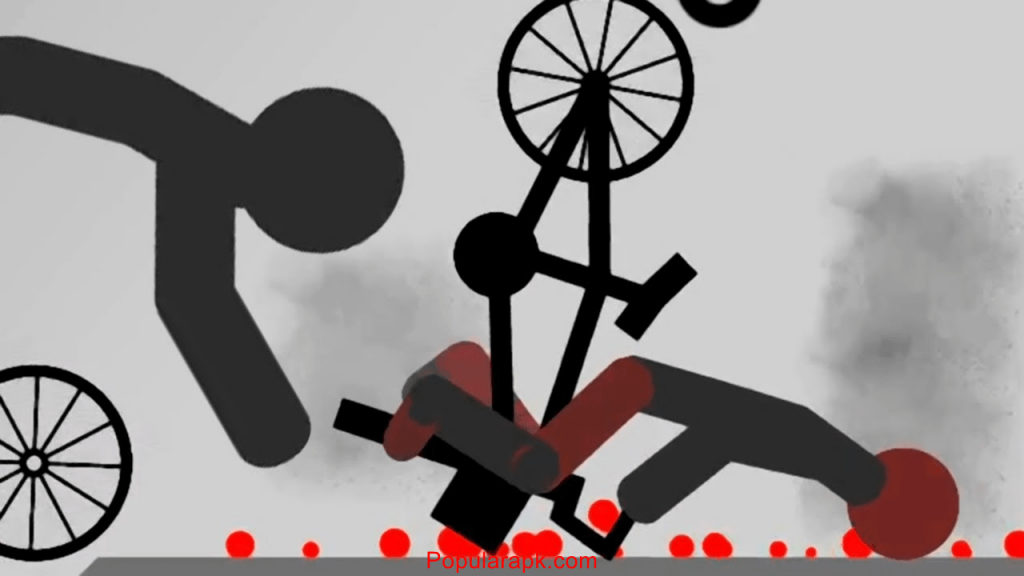 stickman falling off cycle red color