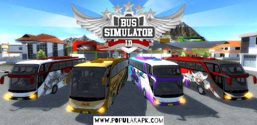 bus simulator id, with 4 different busses show off.