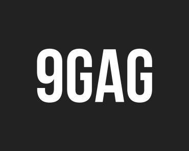 9GAG logo in black background with white text