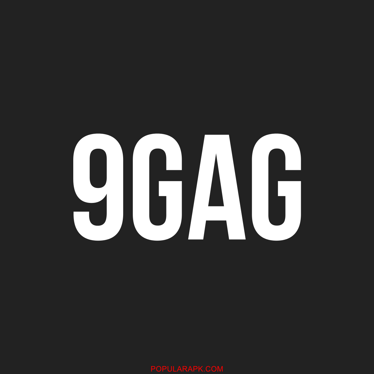9GAG logo in black background with white text