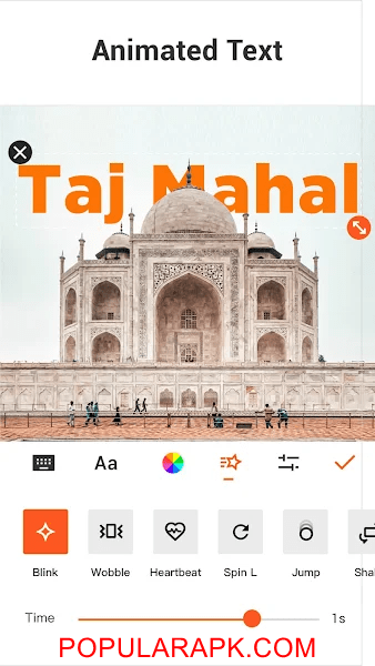 The Taj Mahal with edit options of youcut