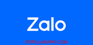 Zalo mod apk logo. Blue background, white text.