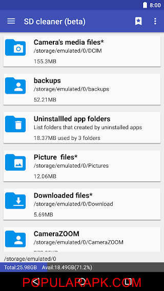 see storage spaces of all apps