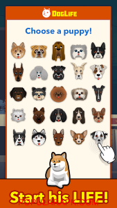 start new life as a new dog character in doglife.