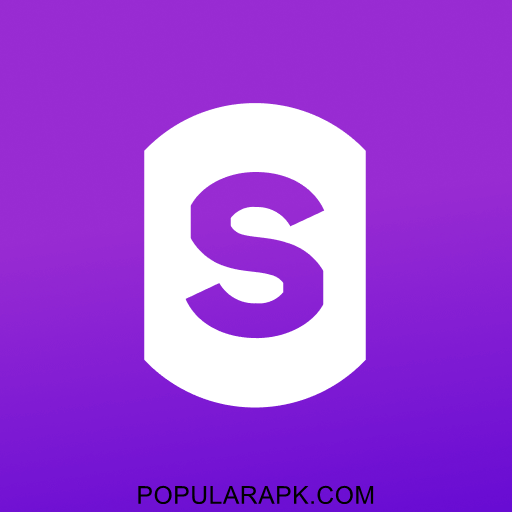 Steady Mod apk logo in violet color
