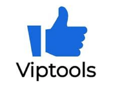 blue like button with viptools text and white background.