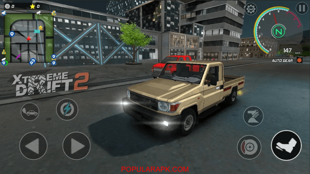 yellow brown truck in the game.