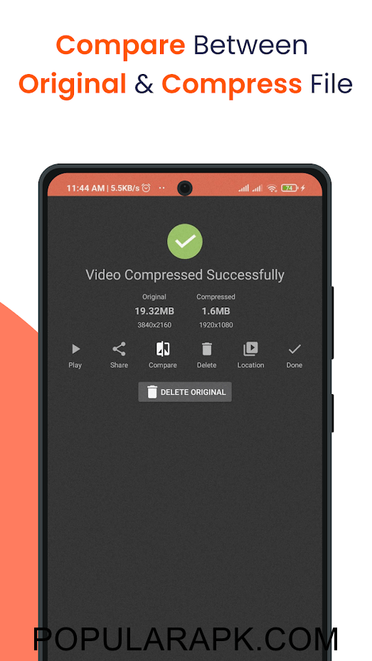 share videos to social media after video is compressed with video compressor mod apk