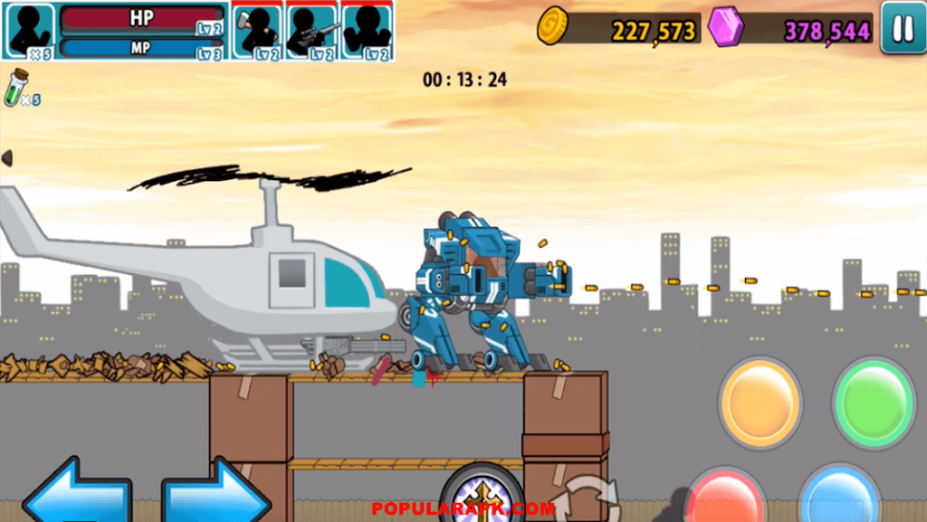 Advnaced robots that shoots 50cal bullets in Anger of Stick 5 mod apk.