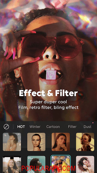 edit your pics with special filters and effects.