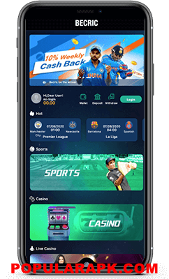 showing cricket matches available on becric mod apk.