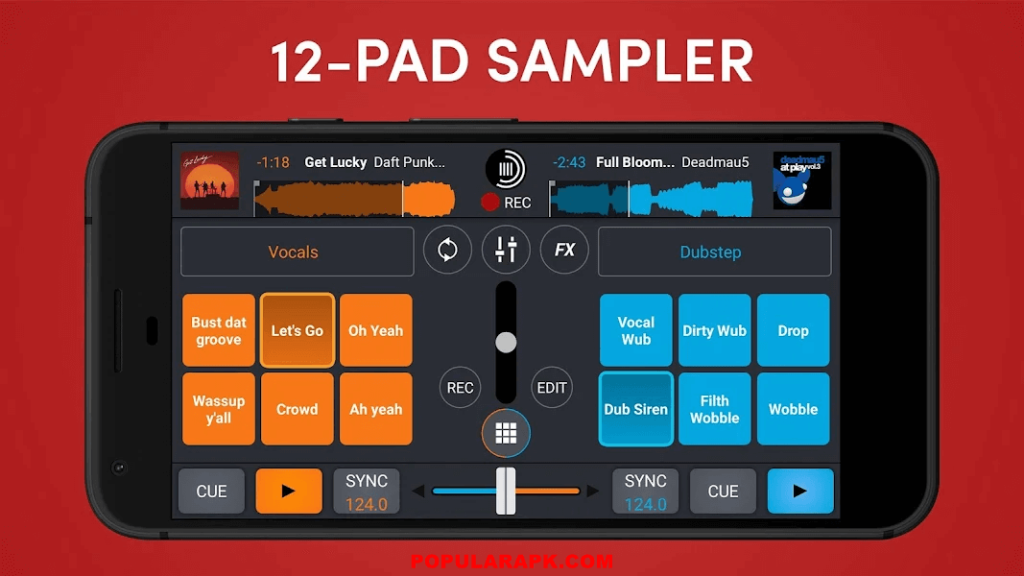 there are 12 types of samplers to try in cross dj mod apk.