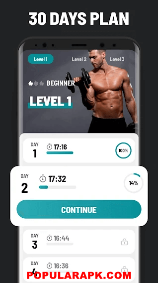 reach levels to unlock more fitness plans