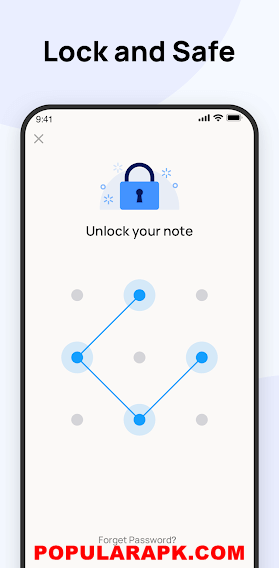 add security by adding password and screen lock to notes