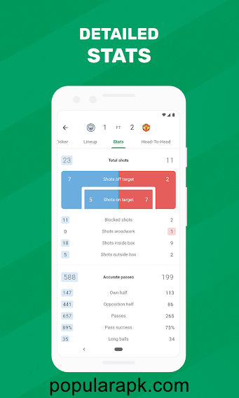 colorful and easy interface for live matches in fotmob mod app.