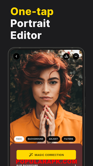 one tap portrait editor in the app.