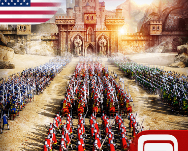 Displaying the epic icon of march of empires mod apk.