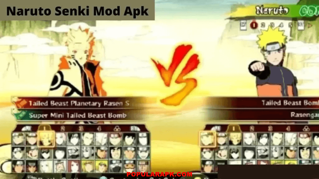 Choose your fighter in naruto senki mod apk out of all naruto characters.