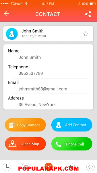 customize or change the contact information in this app.
