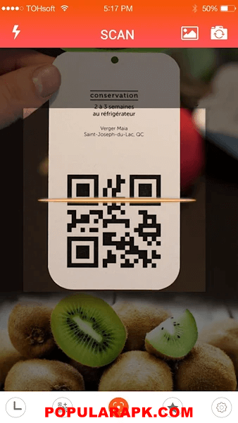 barcode scanner scanning the product's QR code perfectly.