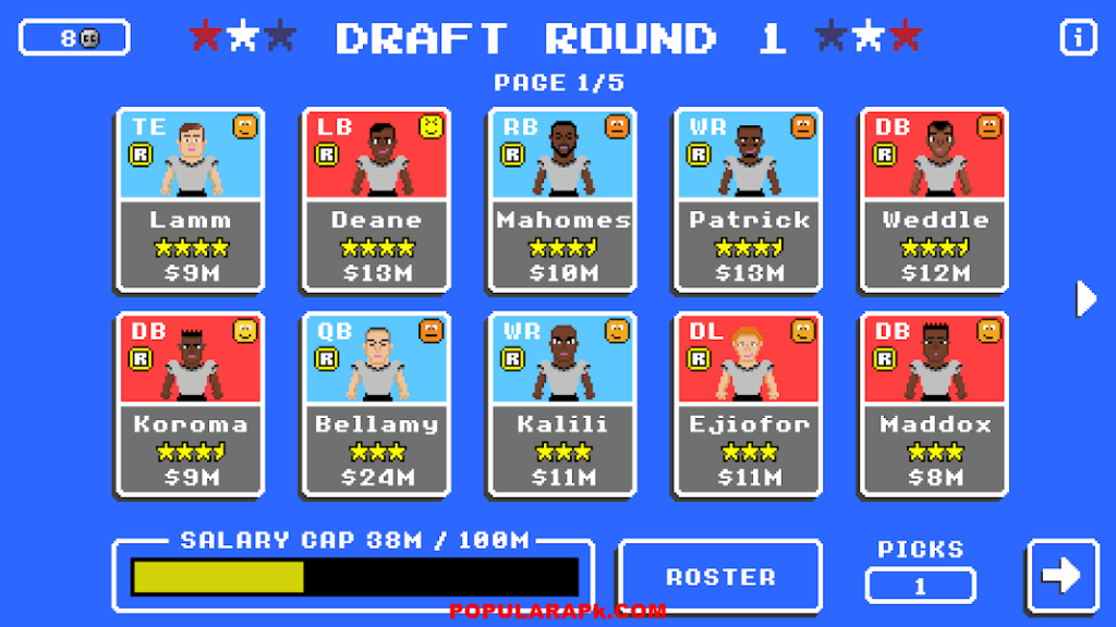 draft round 1 with virtual old controls.