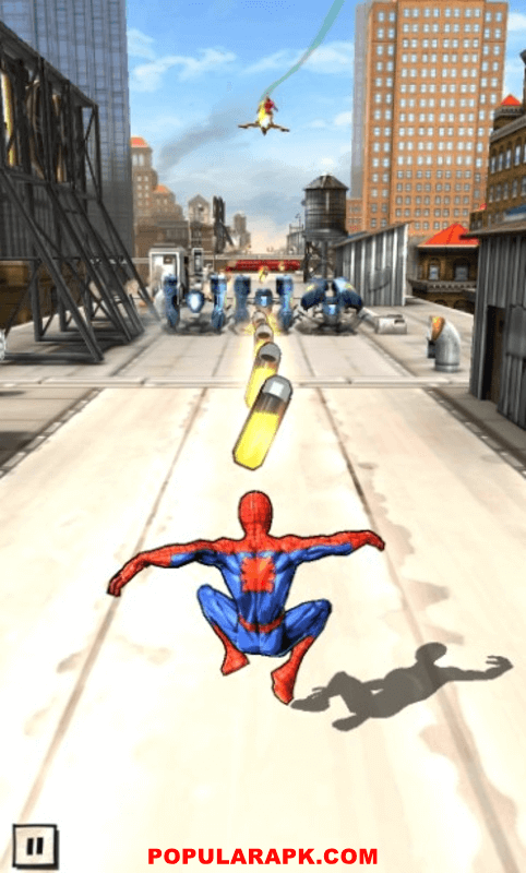 displaying the fun gameplay of spiderman.