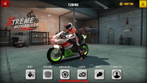 virtual sports bike in this game.