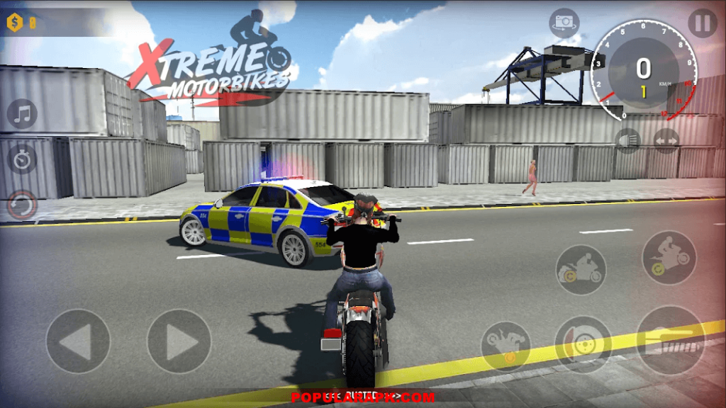 xtreme motorbikes mod apk has policing feature.